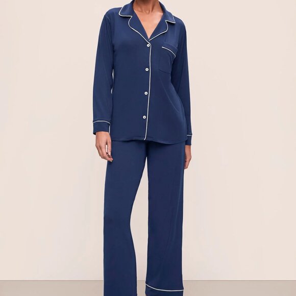 Gisele TENCEL Modal Long PJ Set in Navy Sz M - Picture 1 of 13